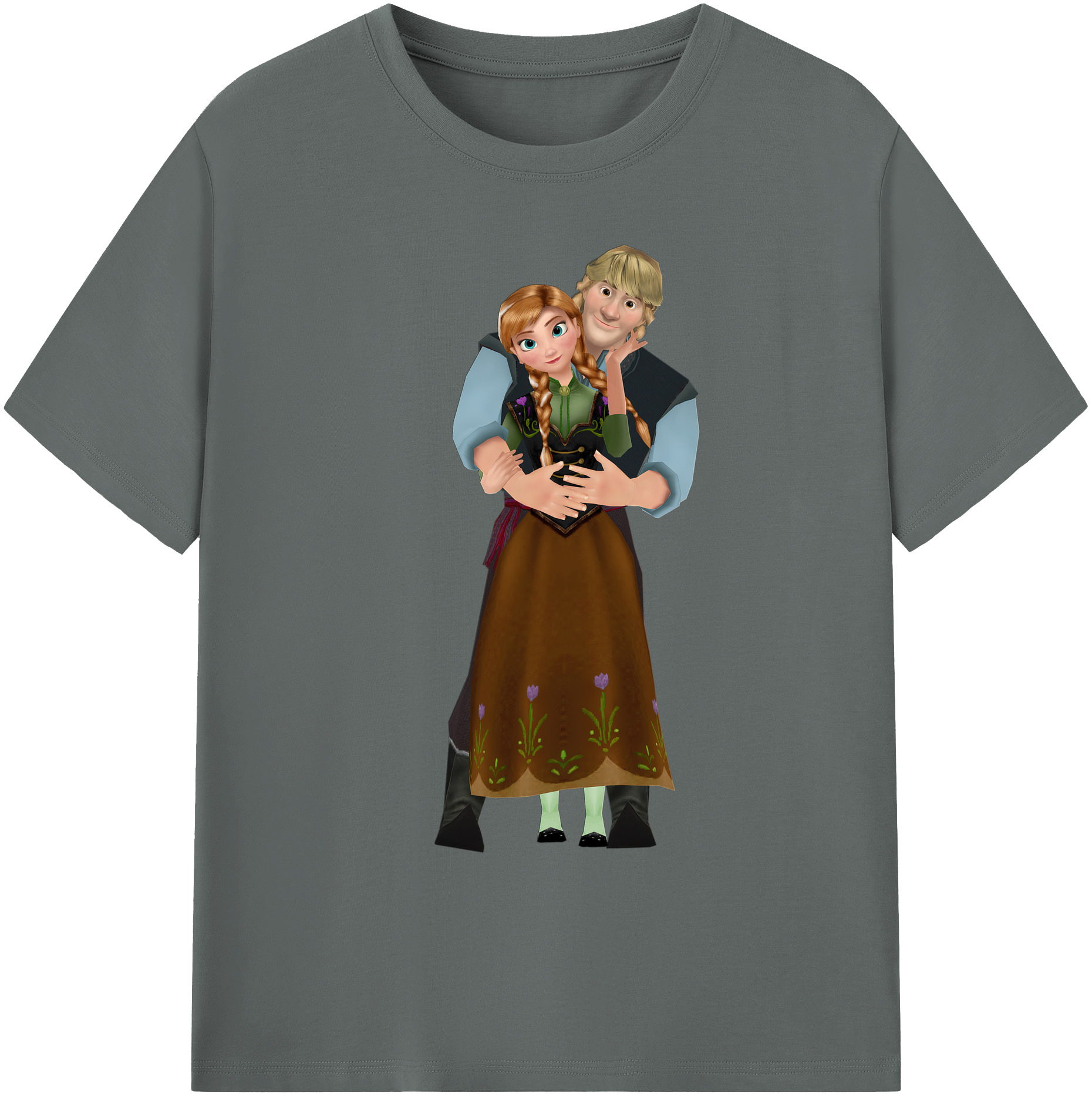 （画像用） アナと雪の女王 アンナ エルサ Frozen Anna Elsa 綿100％ メンズ半袖Tシャツ｜肌触りやわらか＆通気性